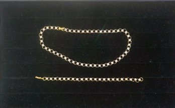 #124 Goldtone Rhinestone Bracelet & Necklace
