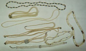 #129 Lot Of 9 Fashion & Freshwater Pearls (Trifari)