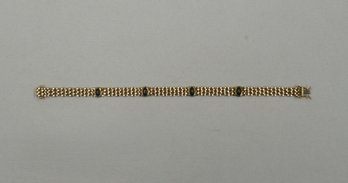 #5 - 14k Gold And Onyx 7.5'  Bracelet - 12.8 G