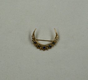 #8- 14k And Sapphire Brooch- 1.25 X 1 -  3.2 G