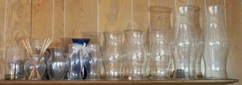 #232 Lot Of 16 Candle Chimneys & Vases