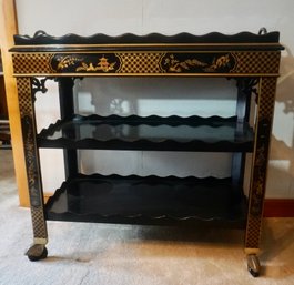 DR Card Gold/black Lacquer Tea Cart