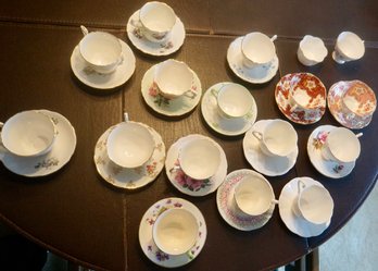 #248 Lot Of 15 Matching China Cup & Saucers (extra Cup, Shelley Sugar)