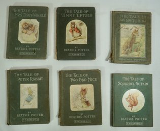 Lot Of 6 Beatrix Potter Books, 1905,1911, 1931, 1932, 1940, Some First Editions, Various Conditions