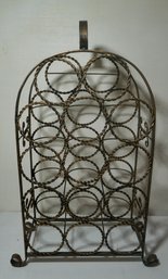 #260 Metal Wrought Iron Wine Rack Holds 14 Bottles