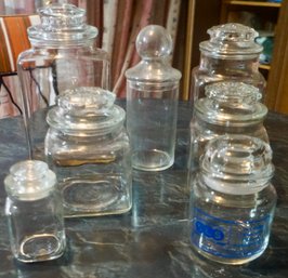 #272 Lot Of 7 Clear Cannisters