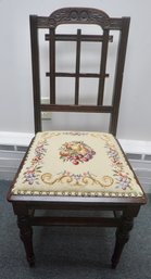 Needle Point Victorian Side Chair , Seat 18' H