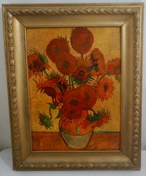 #316 Framed Gold Gesso Frame Floral Print (Van Gogh)