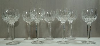 Set Of 8 Vintage Waterford Crystal Lismore Hock Wine Glasses 7.5'