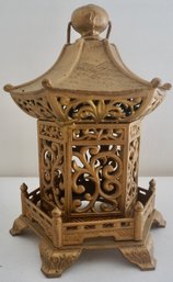 #324 Gold Cast Iron Pagoda Lantern