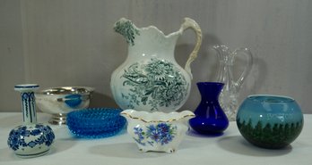 Lot Of 8 Misc- Old Delft, Buffalo Pottery,
