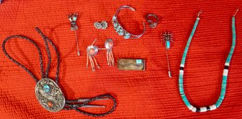 #342 Lot Of Turquoise Some Sterling & Signed