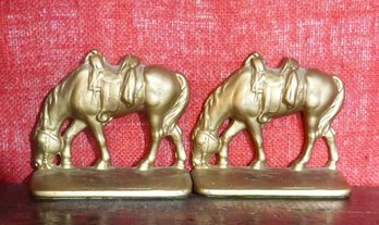 #353 Pair Of Cast Iron Horse Bookends