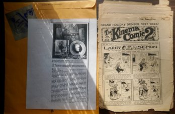 #362  Harry Houdini Signature 'Mr. Houdini' Signed 1925 Kinema Comic