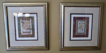 DR Pair Of Decorative Framed Mixed Media Art Work