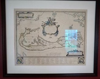 LR Framed Map Of Bermuda 28 X 23 1/2