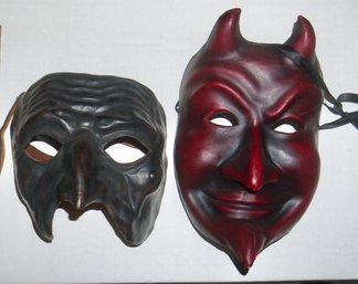 #64 Pair Of CA Macana Venetian Mask & Leather Mask