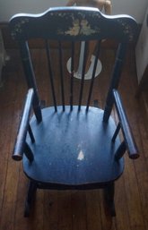 #66 Vintage Oak Hill Musical Child's Rocking Chair (not Working)