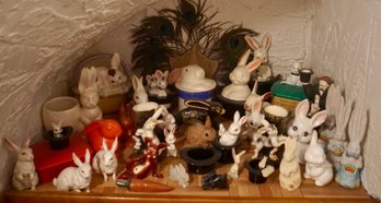 #429 B Large Lot Of Rabbits On The Shelf Over 30