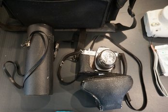 B Camera Lot Pentax K-1000, Sony Handy Cam Digital, Fuji Mini 8, Bag, Zoom,lense