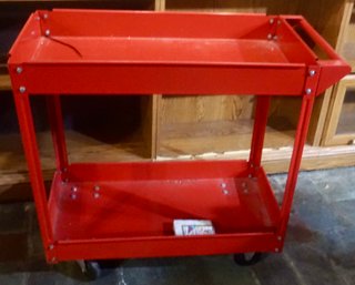 #440 B Red Metal Cart 33 X 6 X 31