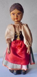 #83 Carved Wooden Doll 9 1/2'