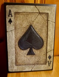 #442 B Ace Of Spade Ceramic Wall Hanging 9 X 13