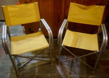 443 B 2 Yellow Aluminum Director Chairs