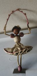 #86 Ballerina Doll Paper Mache & Wood Face 8'