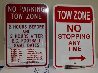 B Lot Of 2 No Parking Tow Zone Signs From BC