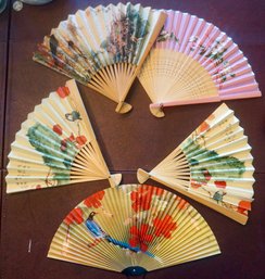 #125 Lot Of 5 Asian Fans (Pink)