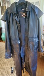 #152 Vanguard Leather/thinsulate Liner Black Leather Duster XL