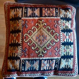 #174 Vintage Needlepoint Pillow 15' Square