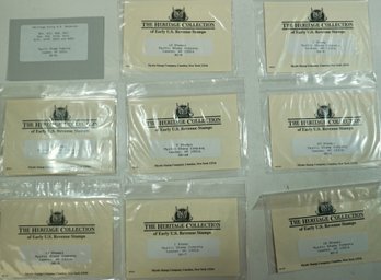 #122 Lot Of 8 Packets Heritage Early US Revenue Stamps