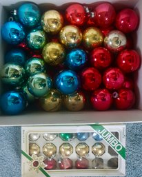 #484 Box Lot Of 50 Christmas Ornaments (Shiny Brites)