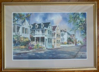 #496 Decorative Gold Framed & Signed  Watercolor (Fouche) 28 W X 20 T