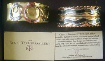 #518 Lot Of 2 Renee Gallery Creative Copper Bracelets