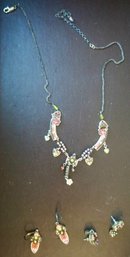#524 Ayala Bar Jewelry 2 Pairs Of Earrings & Necklace