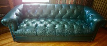 #558 Green Leather Couch