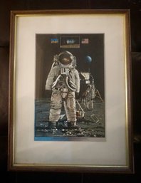 #LR566 Framed Dufex Astronaut 13 X 17