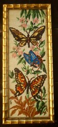 LR 588 Embroidery Framed Butterflies 21 X 9