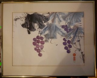 LR591 Asian Signed Watercolor 20 X16