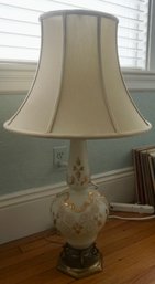 O601 Gold & Frosted Glass Lamp 34'T