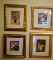 618 Lot Of 4 Decorative Prints (Flowers)