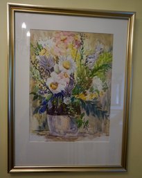 619 Framed & Signed Watercolor Margaret Laurie 22 X 29