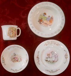 DR636 Lot Of 4 Royal Albert  Beatrix Potter/ Holdfast Baby Plate