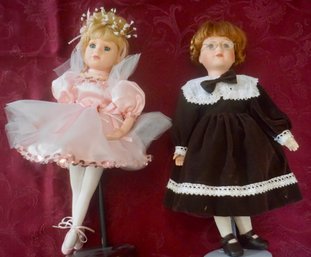 DR661  Pair Of Dolls Porcelain Face 16'T (Ballerina)