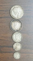#165 Lot Of 5 Various Denominations Silver Crowns New Zealand