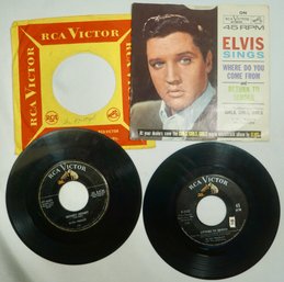 Lot Of 2 Elvis Presley 45's - 47-6641 Money Honey / One Sided Love-Affair 45 -f, Elvis Sings W/ PS - G