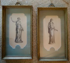 #783 Pair Of Framed Roman Goddess's 19 X 11